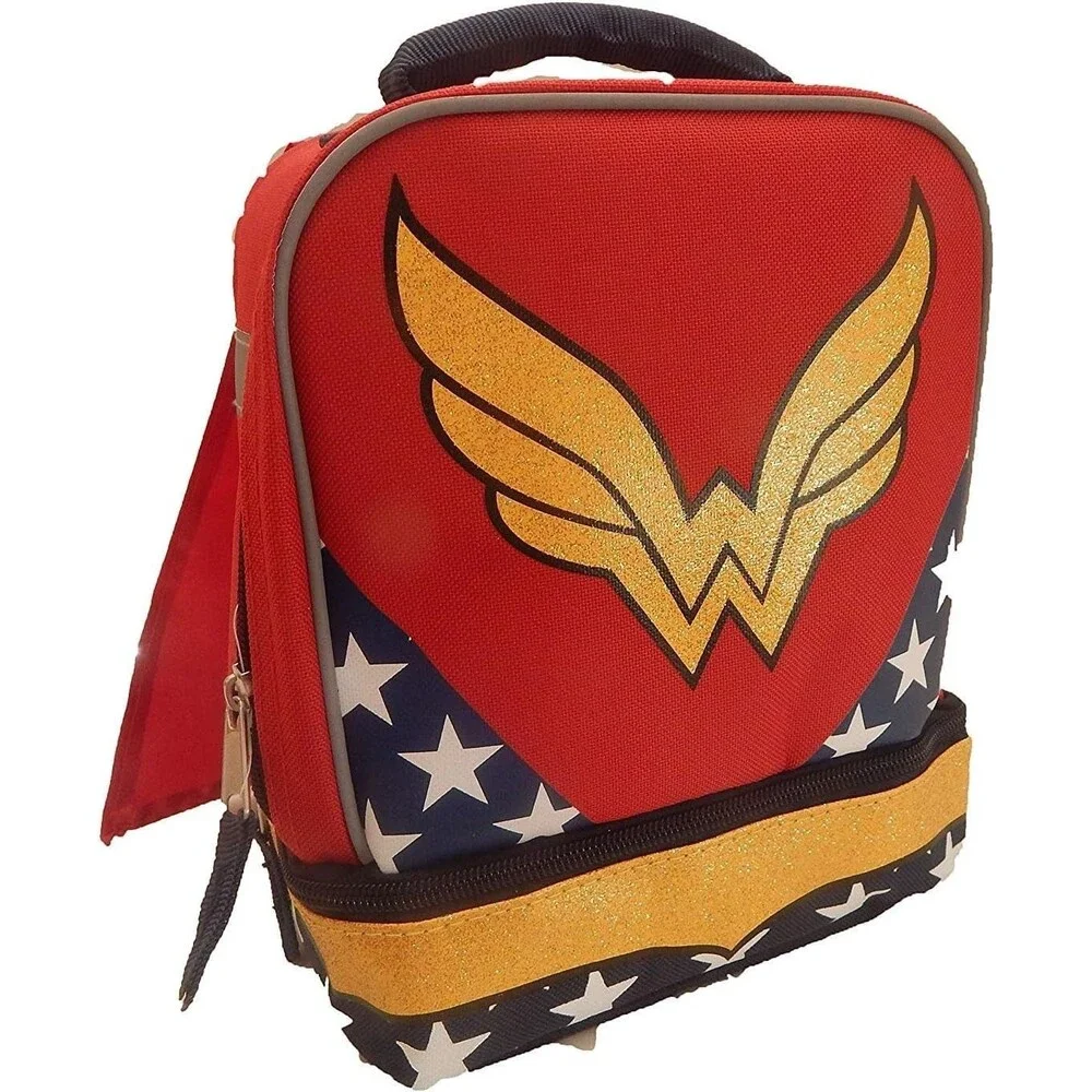 DC Super Hero Girls Wonder Women Lunch Box Cape Red Blue Star New